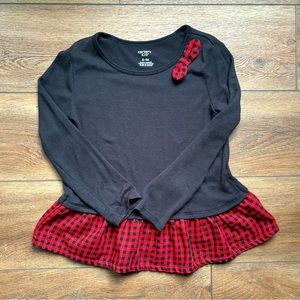 Girl’s 6X Buffalo Plaid Holiday Shirt 🎄